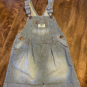 Classic OshKosh‎ pinstripe overall dress. Size 4T